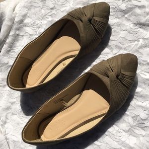 Charlotte Russe Olive Green Faux Suede Flats